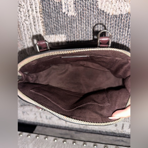 Coach Brown/Beige Flower Patent and Leather Mini Sierra Satchel Coach - Picture 5 of 6